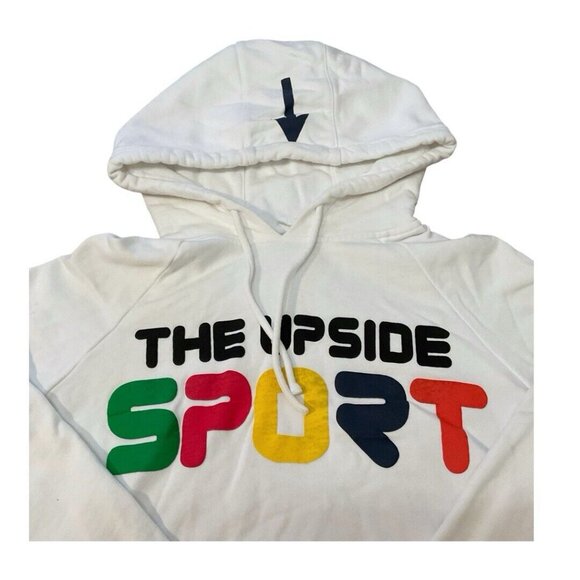 The Upside Women Set Yoga Dark Leggings White Cropped Top Hoodie Sports Size 8 - Picture 3 of 16